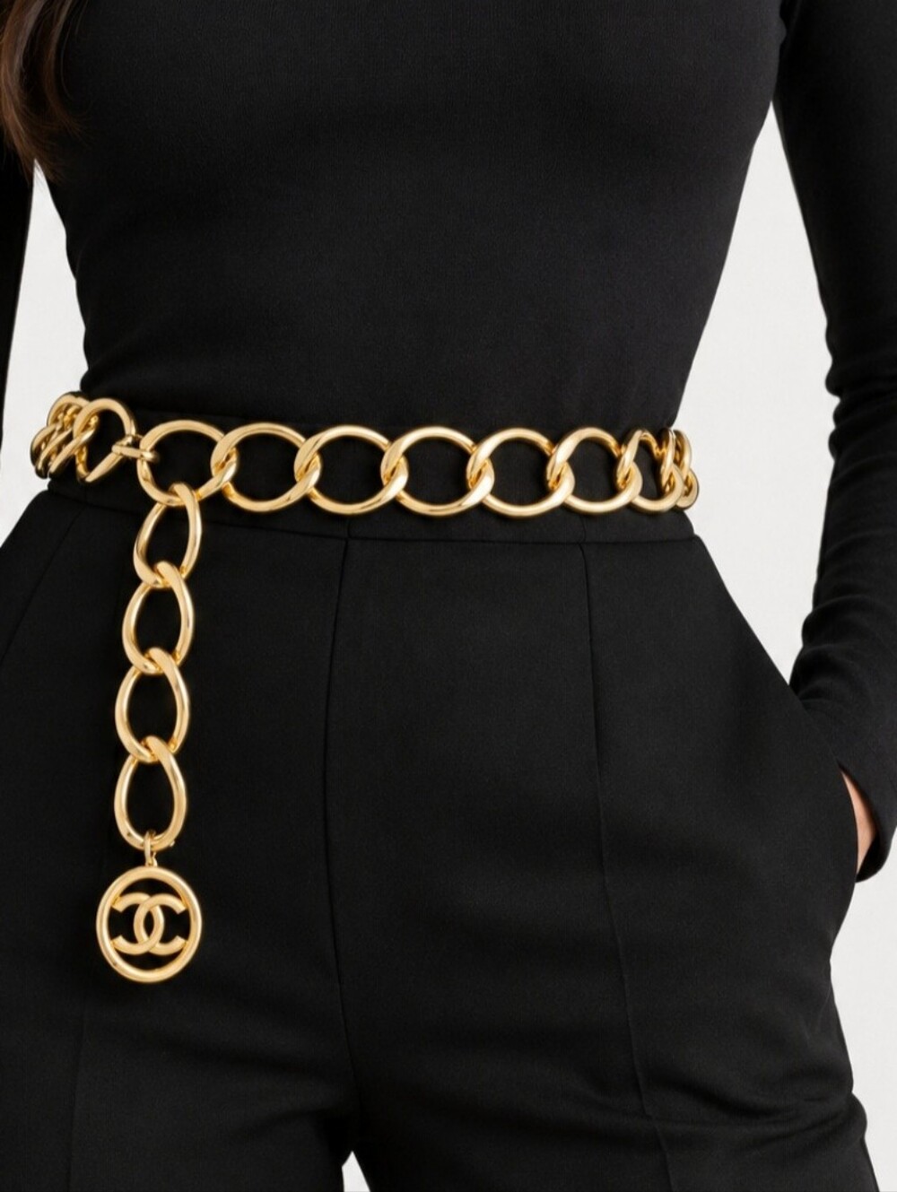 Chanel Runway Gold-plated Large Chain-link CC Medallion Belt